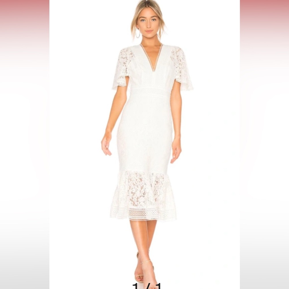 Lover White Lace Midi Dress